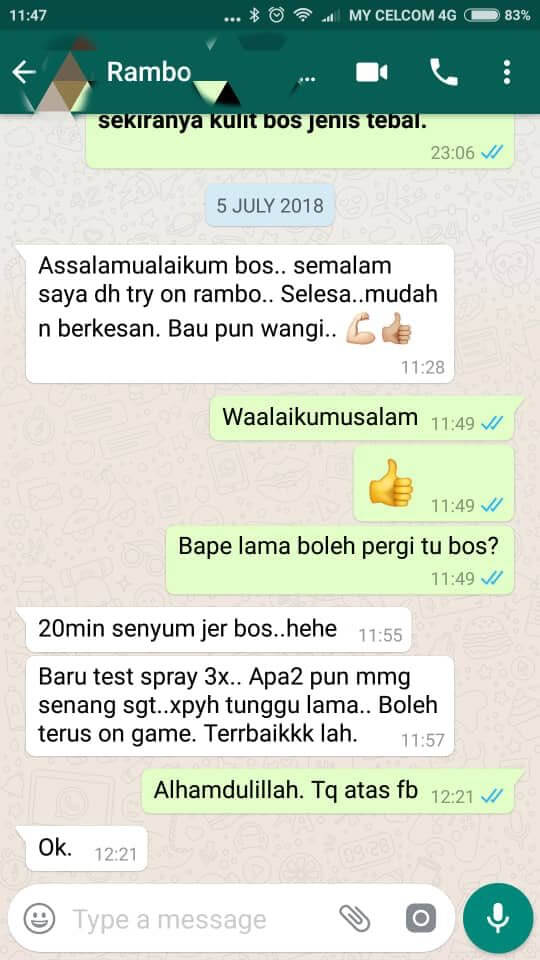 RAMBO SPRAY 22 SPRAY TAHAN LAMA