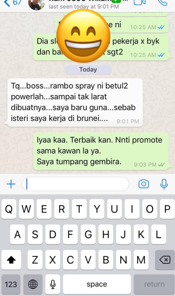 RAMBO SPRAY 19 SPRAY TAHAN LAMA